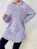 Cozy Textured Drawstring Fleece Hoodie