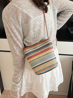 Woven Striped Crossbody Bag