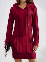 Ribbed Knit Hoodie Dress
