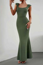 Devine Cap Sleeve Scoop Neck Maxi Dress - Ladyez