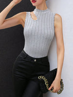 Cutout Ribbed Knit Tank - Ladyez