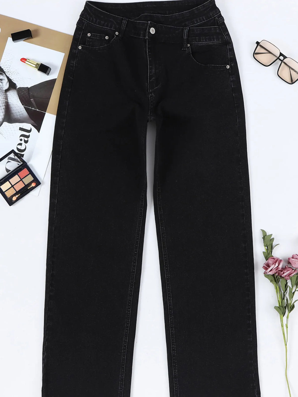Wide Leg Jeans - Ladyez