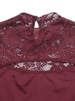 Lace Cut-out Flare Sleeve Bodysuit
