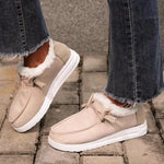 Fuzzy Lined Corduroy Slip-Ons