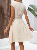 Lace Detail Surplice Cap Sleeve Mini Dress