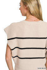 Zenana Striped Viscose Sweater Vest