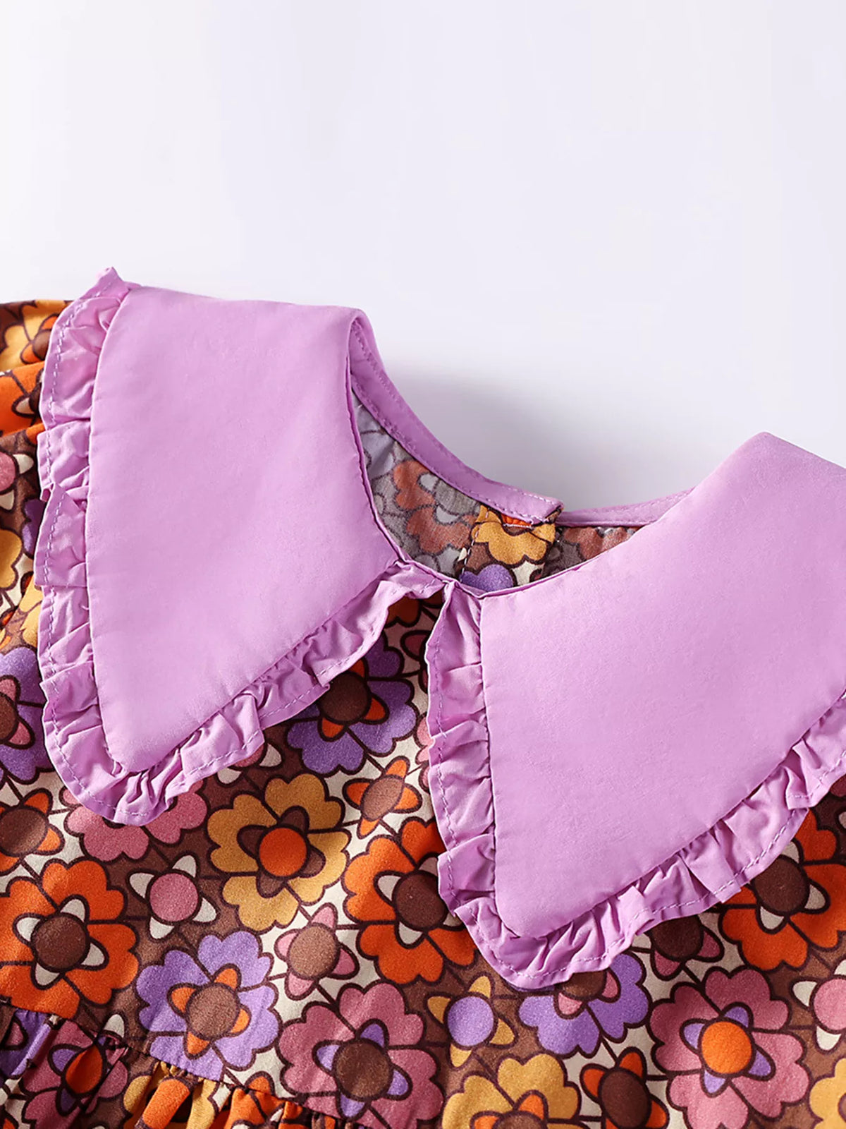Children's Floral Print Peter Pan Collar Dress