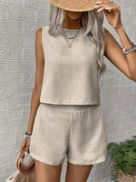 Round Neck Tank and Shorts Set