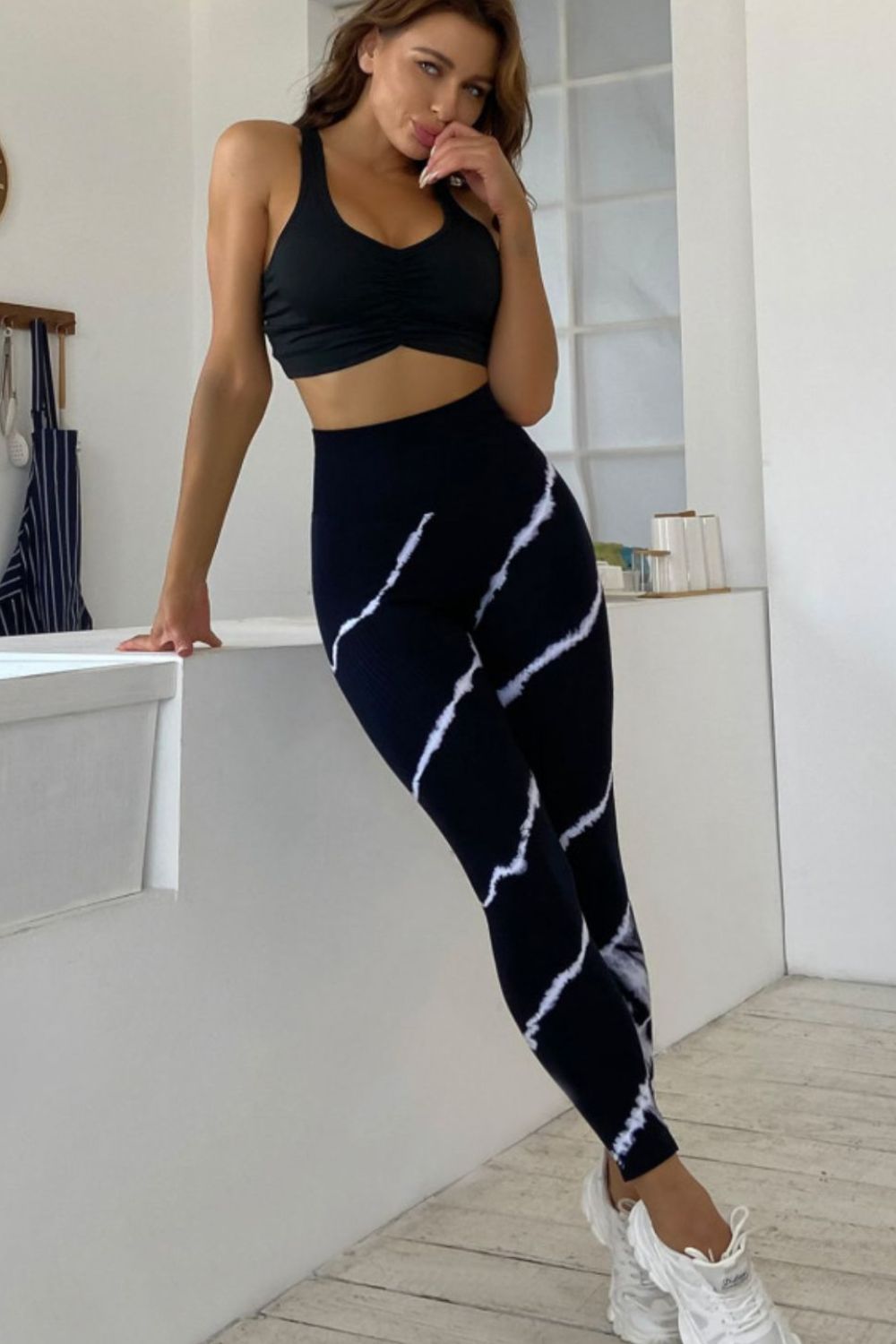 Slim Fit High Waist Long Active Pants - Ladyez