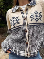 Snowflake Pattern Knit Cardigan