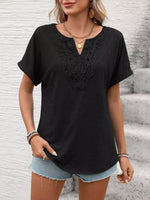 Lace Trim Short Sleeve T-Shirt
