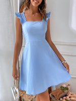 Ruffled Tie Back Mini Dress