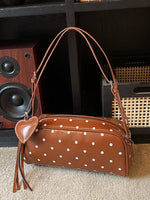 Polka Dot Leather Shoulder Bag