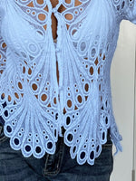 Lace Button Up Long Sleeve Shirt
