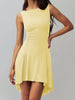 High-Low Round Neck Sleeveless Dress
