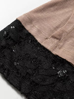 Sheer Lace Patchwork Casual Long Sleeve Tee