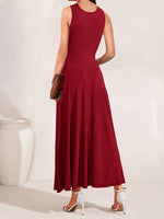 Crisscross Halter Neck A-Line Midi Dress