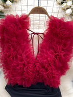 Ruffle Trim Sleeveless Bodysuit