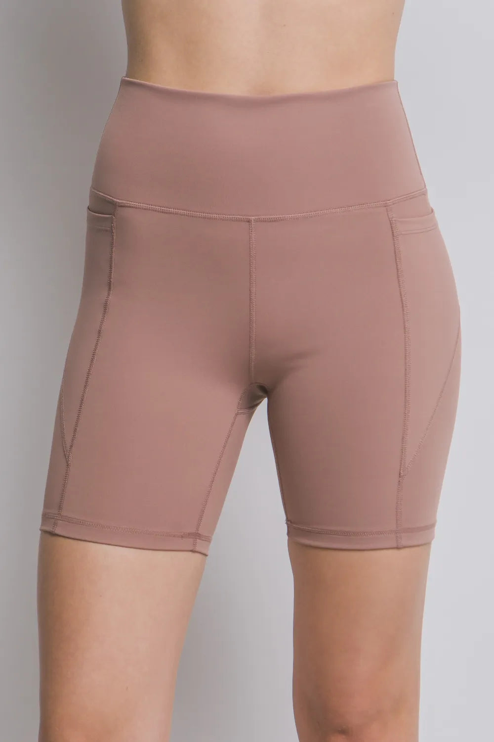 Love Tree High Waist Seam Detail Active Shorts - Ladyez