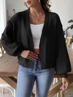 Open Front Dropped Shoulder Cardigan