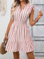 Striped Ruffle Hem Summer Dress