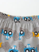 Children's Construction Crew Neck Tee and Shorts Set