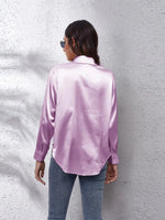 Button Up Collared Neck Long Sleeve Shirt