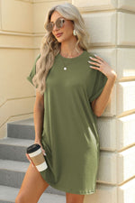 Florira Short Sleeve Mini Dress with Pockets - Ladyez