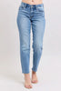 Judy Blue Full Size Mid Rise Vintage Wash Slim Jeans with Cell Phone Pocket Plus Size