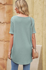 V-Neck Dropped Shoulder Tunic Top