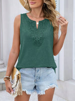 Lace Trim Sleeveless Tank Top