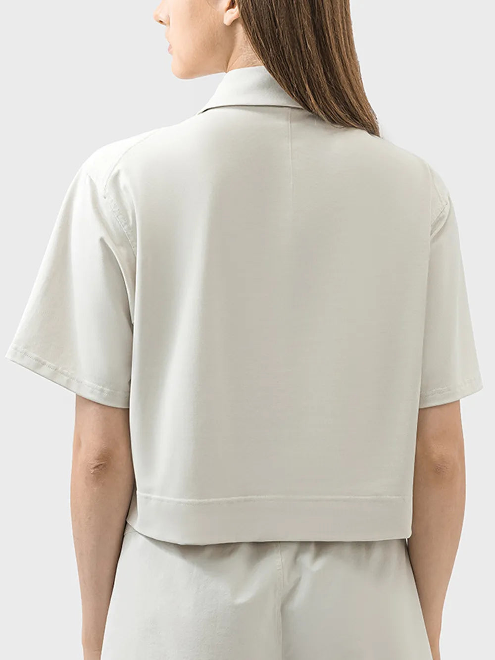 Millennia Half Button Short Sleeve Active T-Shirt - Ladyez