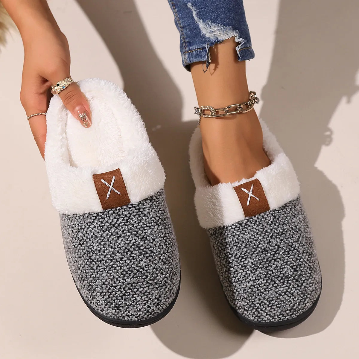 Cozy Fleece-Lined Slippers - Ladyez