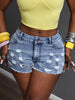 Distressed Denim Shorts with Pockets