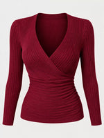 Full Size Ribbed Long Sleeve Slim Fit T-Shirt Plus Size