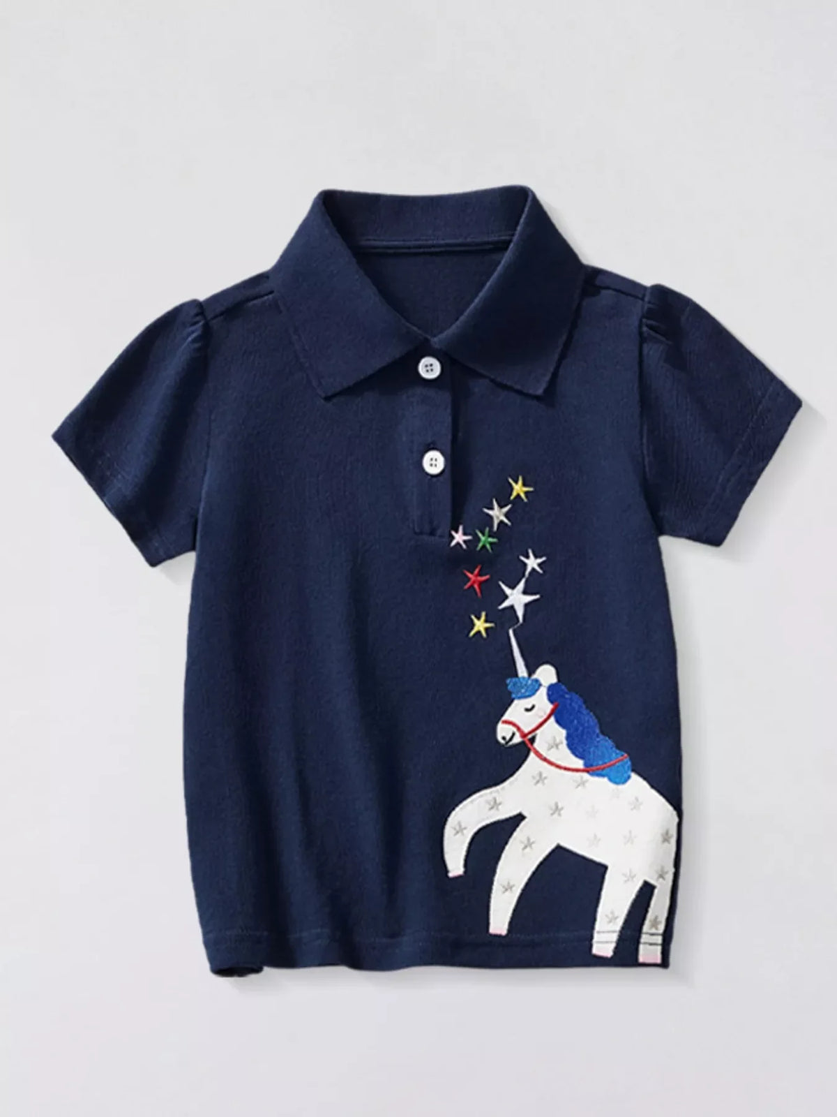 Children's Unicorn & Stars Embroidered Polo