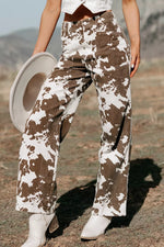 Abstract Pattern Regular Fit Full-Length Western Style Jeans