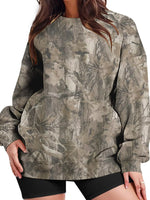 Oversized Printed Crew Neck Sweatshirt