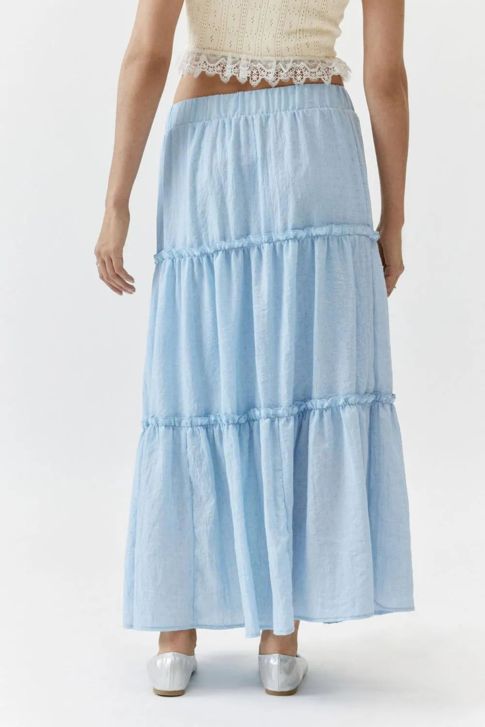 Frill Elastic Waist Skirt