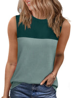 Color Block Round Neck Tank