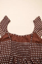 Polka Dot Print Backless Ruffled Tiered Maxi Dress