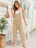 V-Neck Spaghetti Strap Jumpsuit - Ladyez