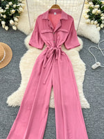 Tie Waist Wide Leg Jumpsuit