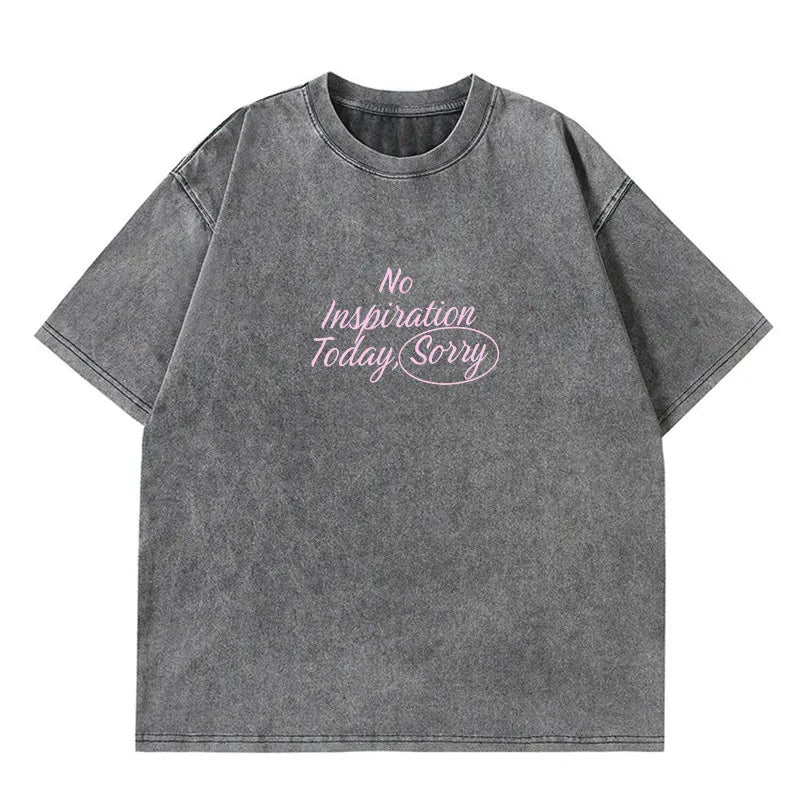 Letter Round Neck Short Sleeve T-Shirt