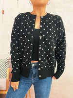 Polka Dot Button-Up Cardigan