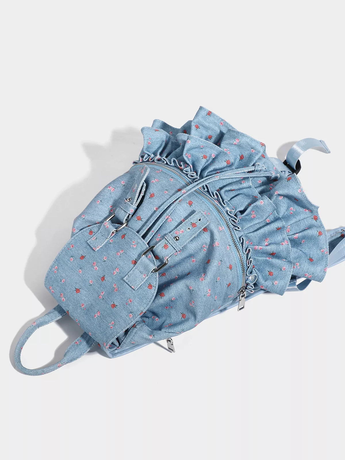 Floral Ruffle Backpack Bag