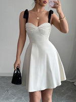 Sweetheart Neck Tie Shoulder Dress - Ladyez