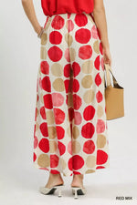Umgee Dot Print Wide Leg Pants