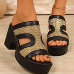 Open Toe Block Heel Sandals