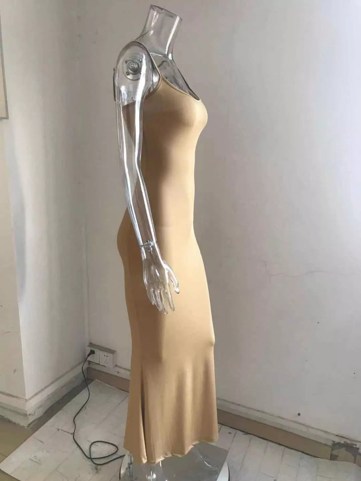 Spaghetti Strap Bodycon Maxi Dress